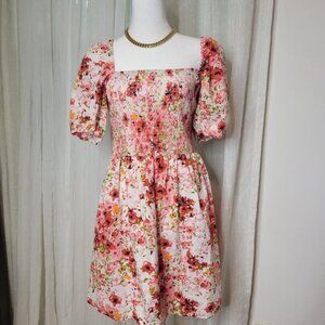 Puffy Sleeve Dress FLORAL